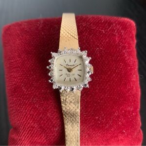 Vintage DEAUVILLE By Armitron Watch Gold Tone Diamond Quartz * Untested